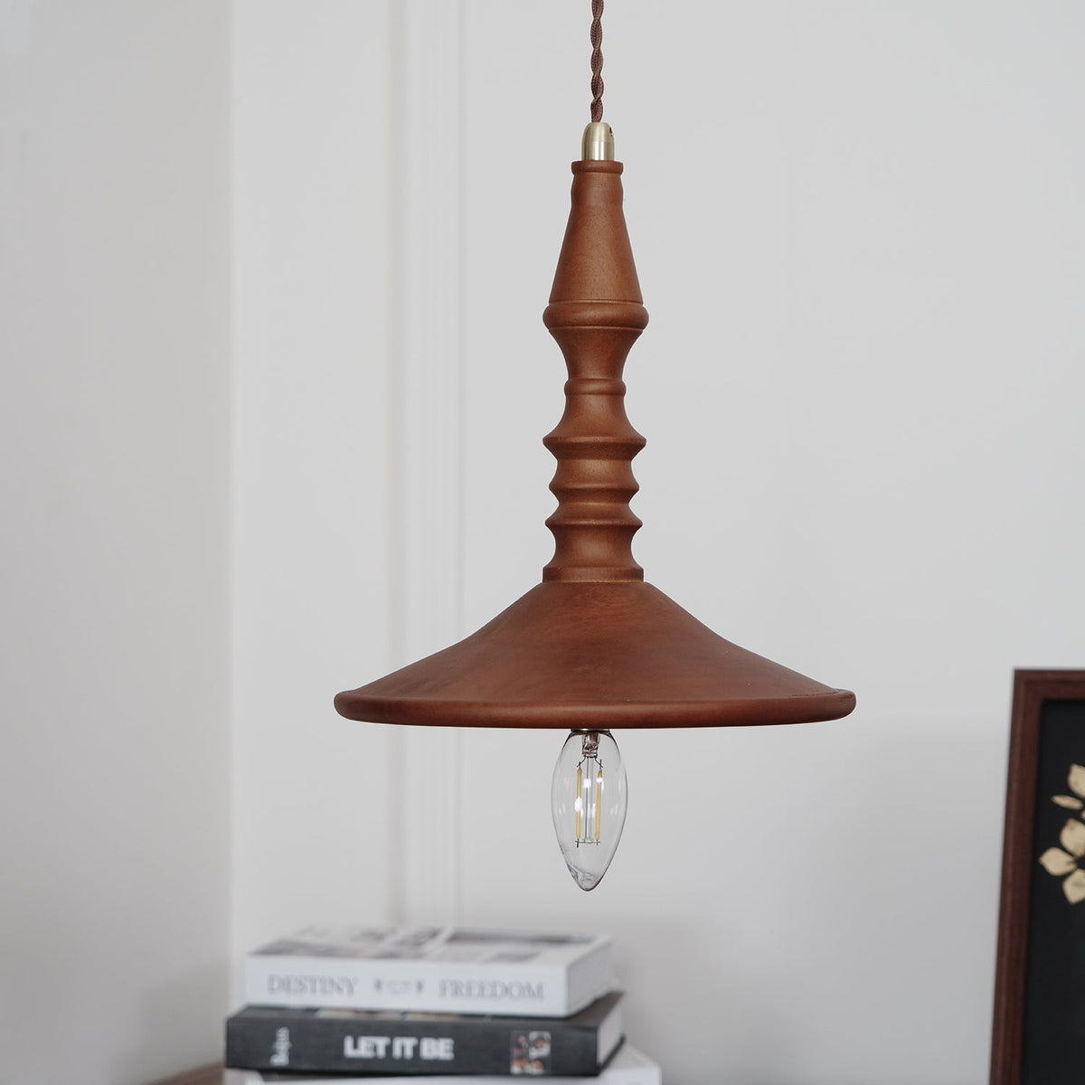 Tessira Wood Industrial Pendant Lamp