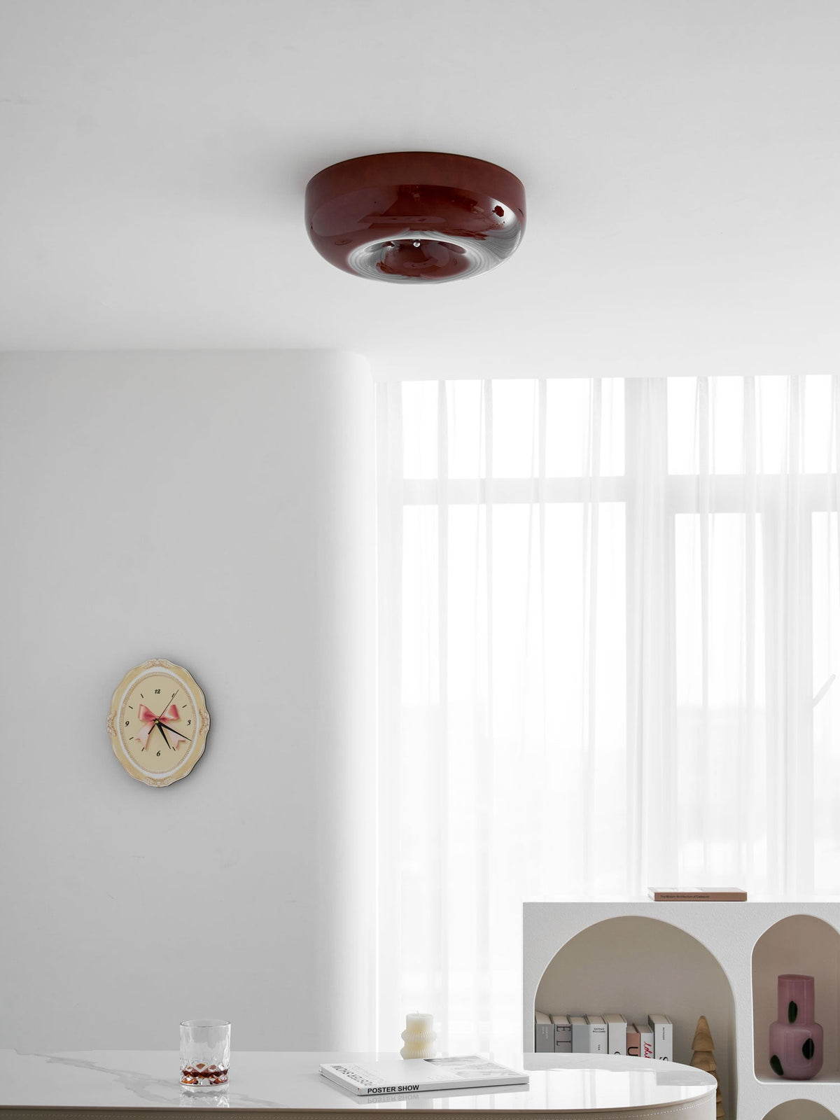 Ziola Swirl Glass Flush Mount Ceiling Light