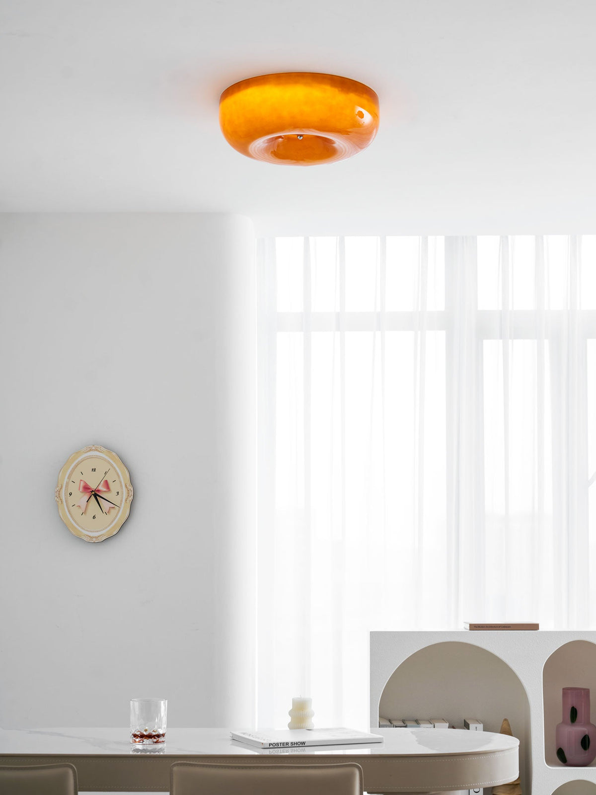 Ziola Swirl Glass Flush Mount Ceiling Light