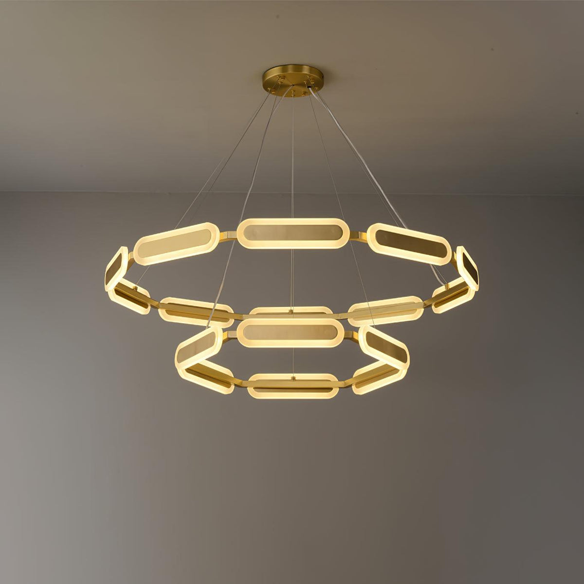 Din Chandelier Geometric Brass Ring