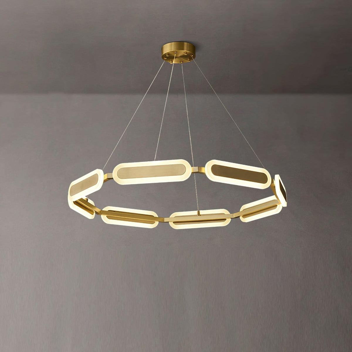 Din Chandelier Geometric Brass Ring