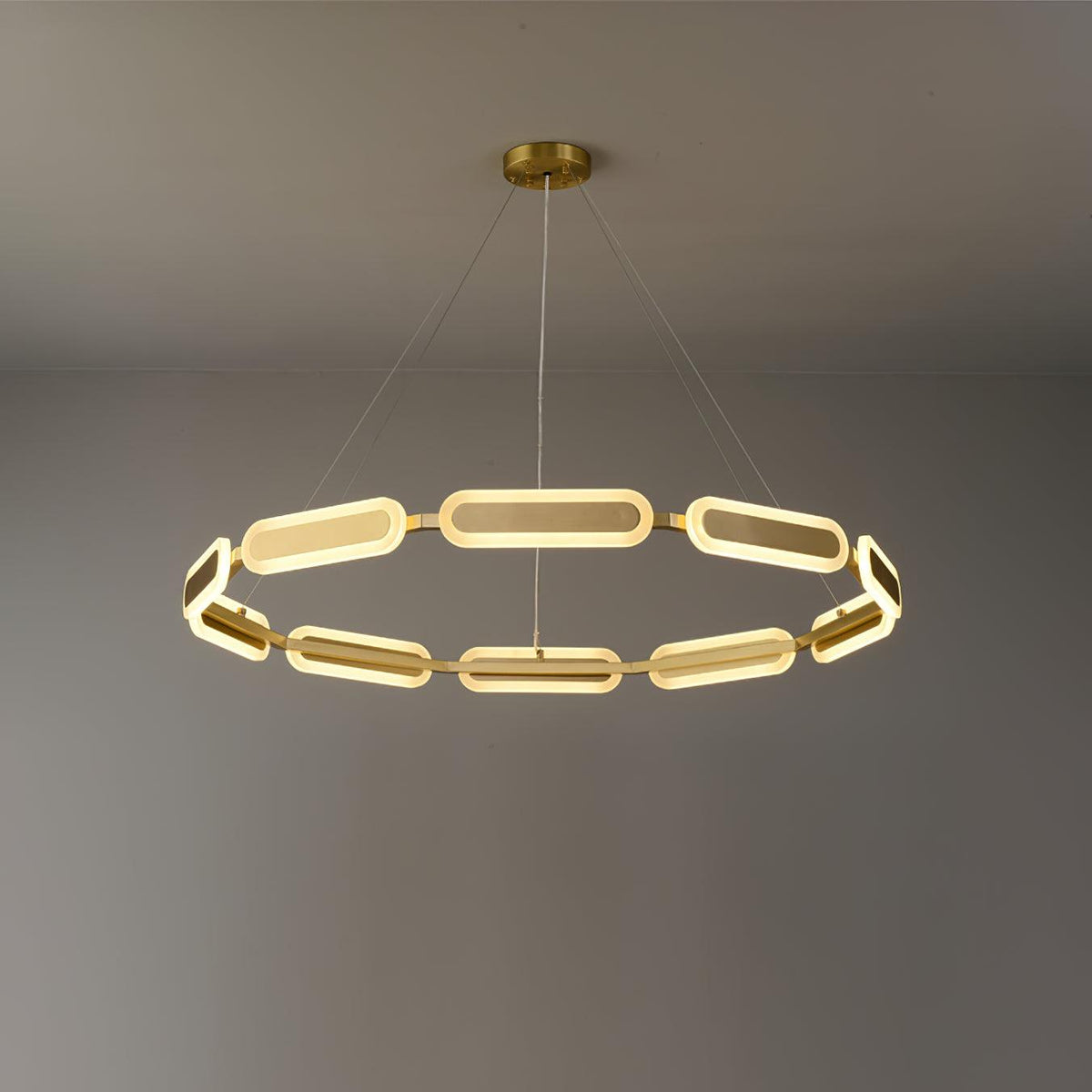 Din Chandelier Geometric Brass Ring