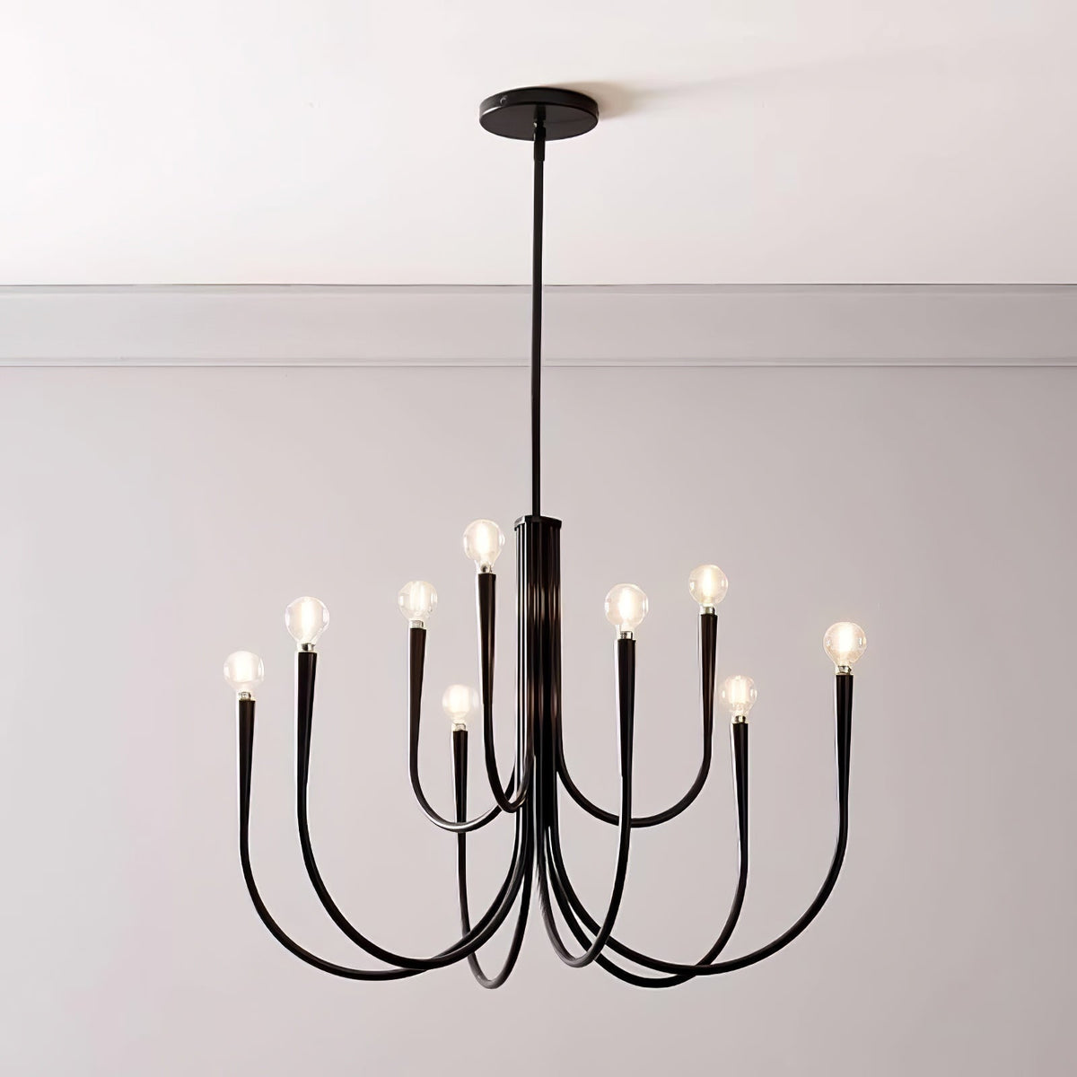 Orioaria Chandelier Swoop Arm Brass Minimalist