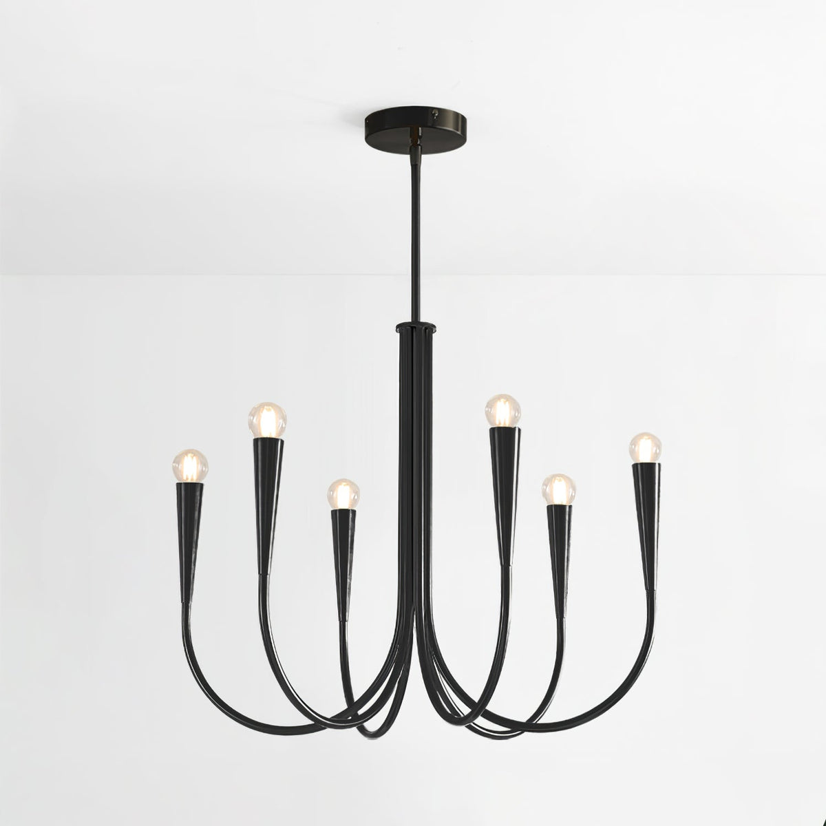 Orioaria Chandelier Swoop Arm Brass Minimalist
