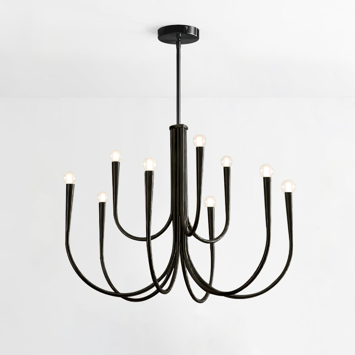 Orioaria Chandelier Swoop Arm Brass Minimalist