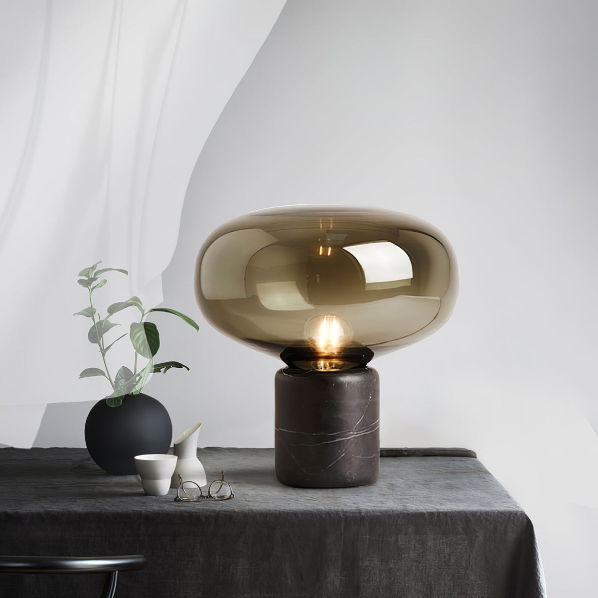 Rova Marble Industrial Table Lamp