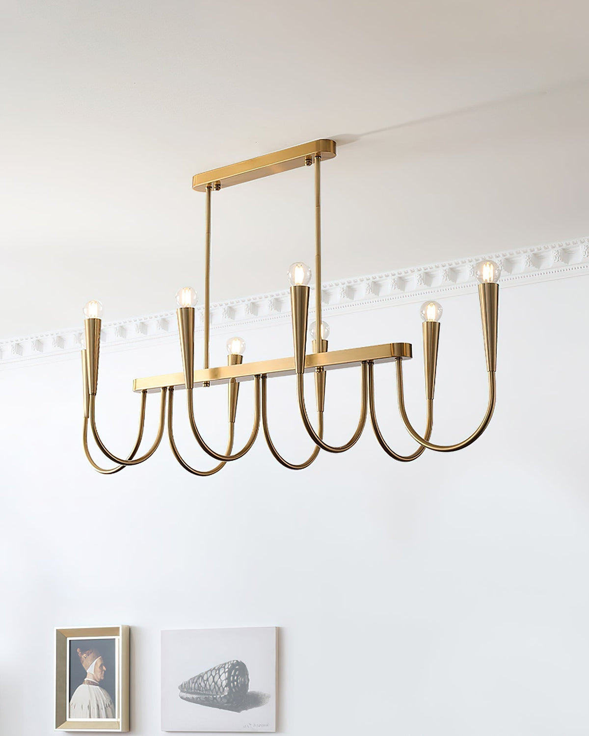 Oriiora Chandelier Gold Symphony Curved Elegant