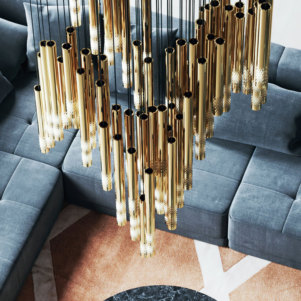 Ovynira Gold Rod Chandelier