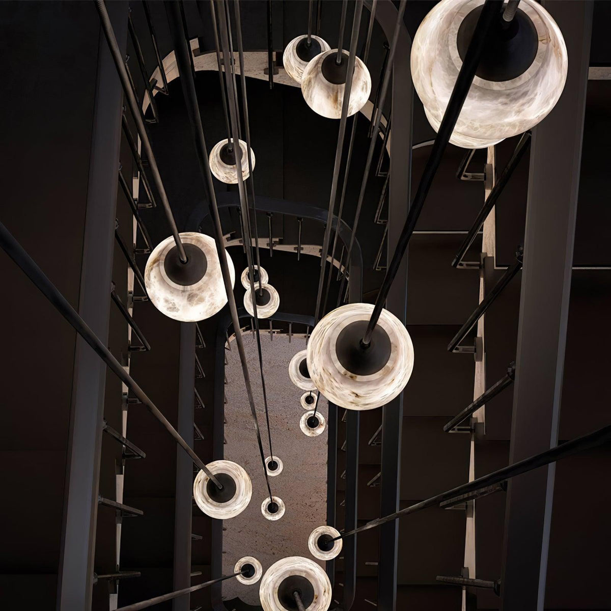 Aurevin Alabaster Cluster Chandelier