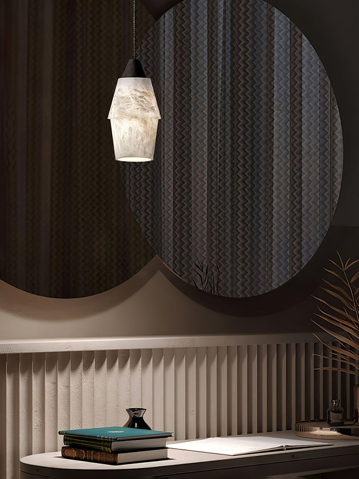 Ostara Brass & Alabaster Pendant Lamp