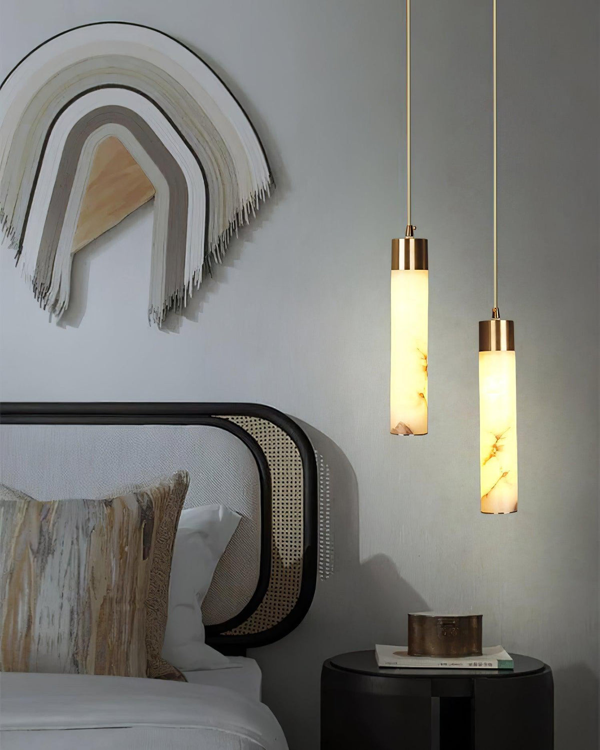 Rin Cylinder Alabaster Pendant Light