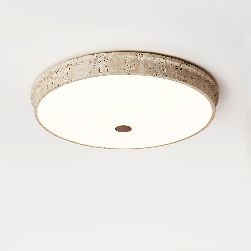 Seriraine Disc Yellow Travertine Ceiling Lamp