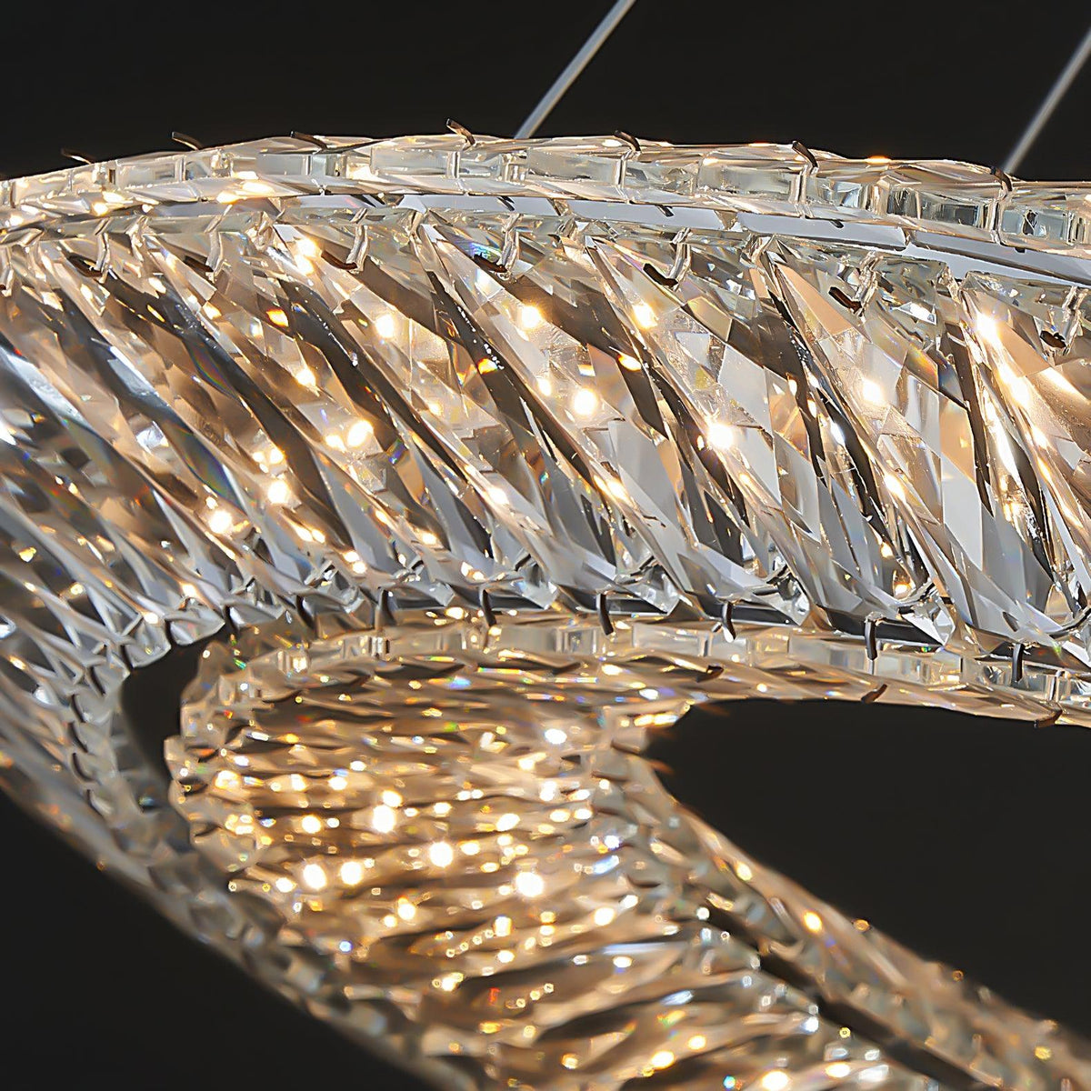 Tev Chandelier Geometric Crystal LED Elegant