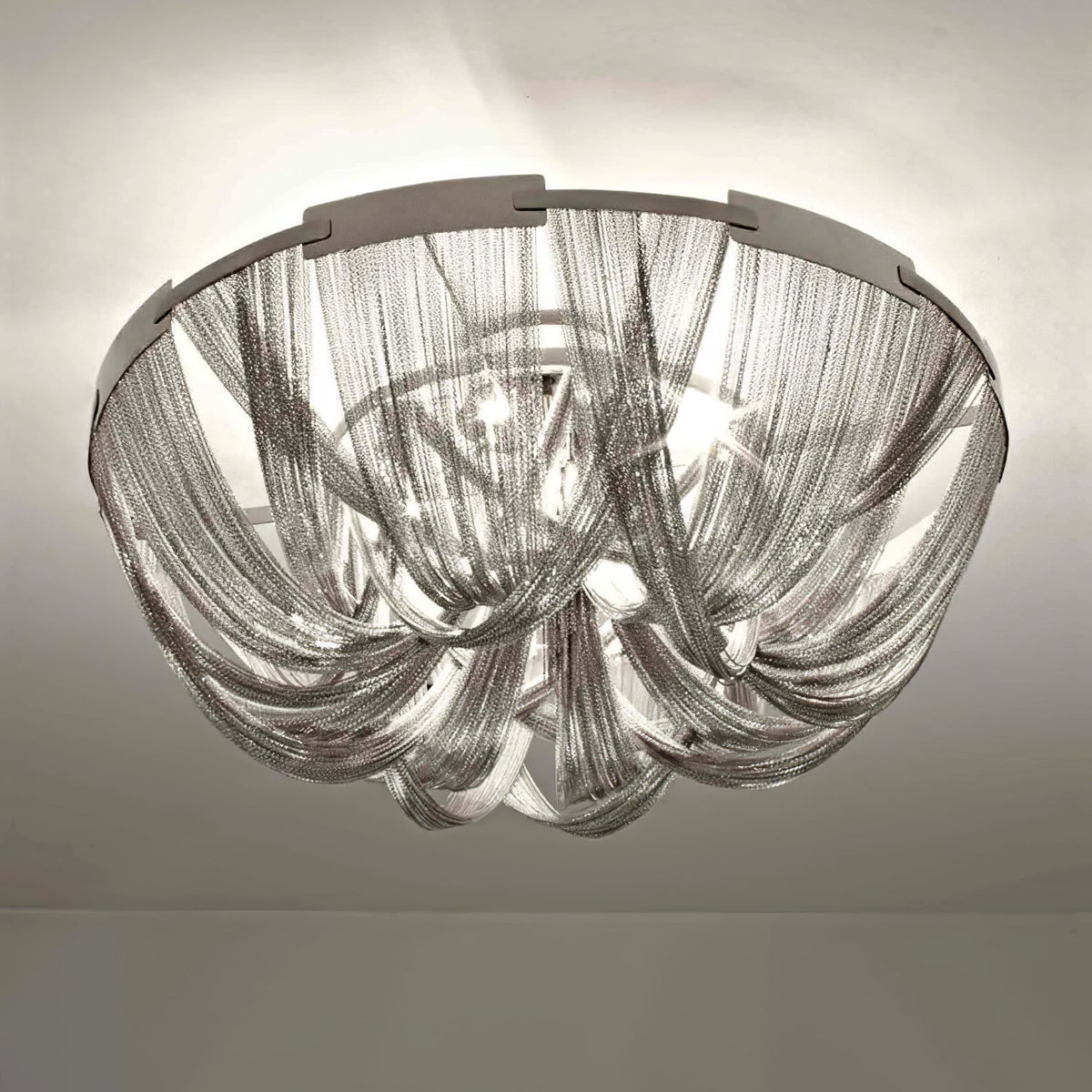 Talj Ceiling Light Tassel Aluminum Chain Nickel Frame