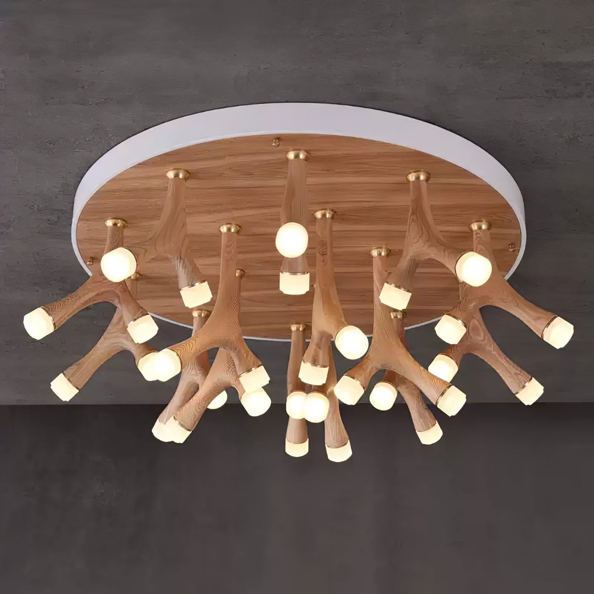 Vilorion Nature-Inspired Wood Ceiling Light