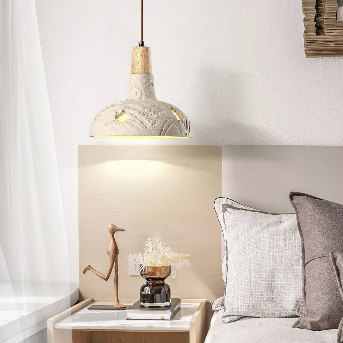 Ormarion Nordic Art Carve Cement Pendant Lamp