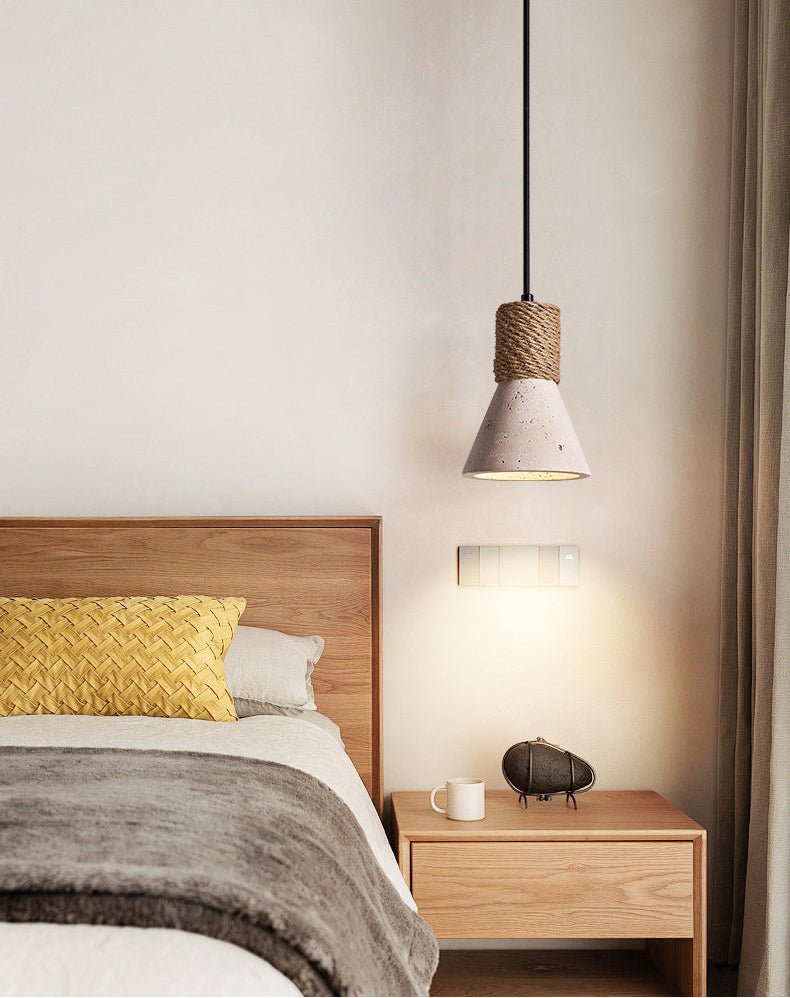 Taverette Vintage Yellow Travertine Rope Pendant Light