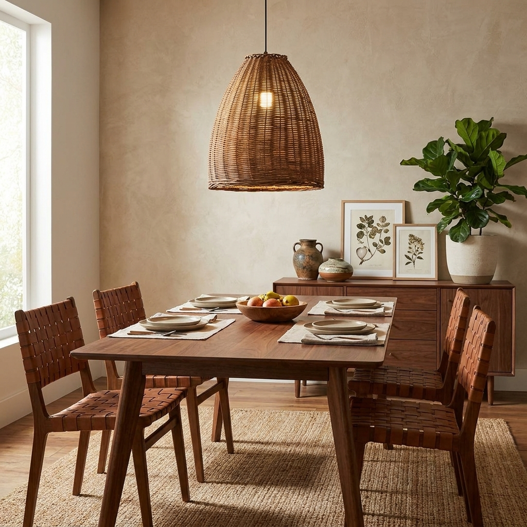 Jarrowcombe Woven Rattan Pendant Lamp