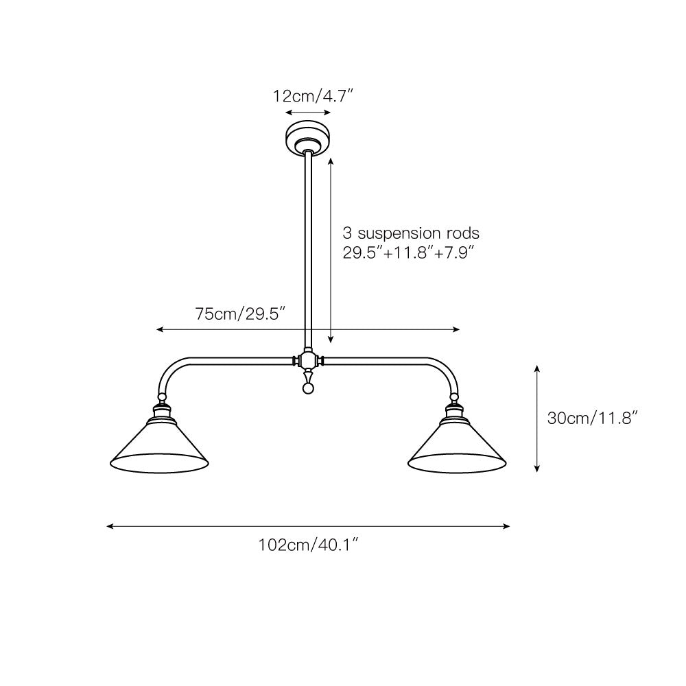 Veima Brass Linear Pendant Light