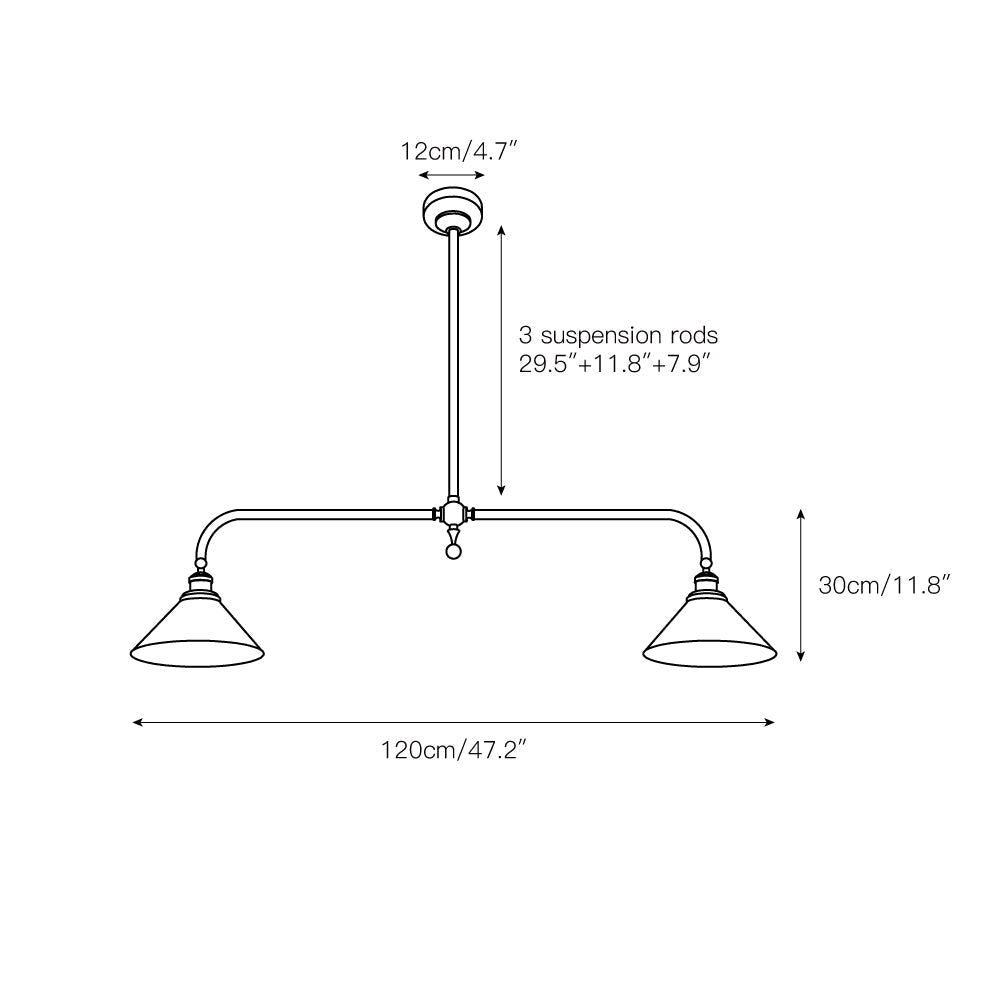 Veima Brass Linear Pendant Light