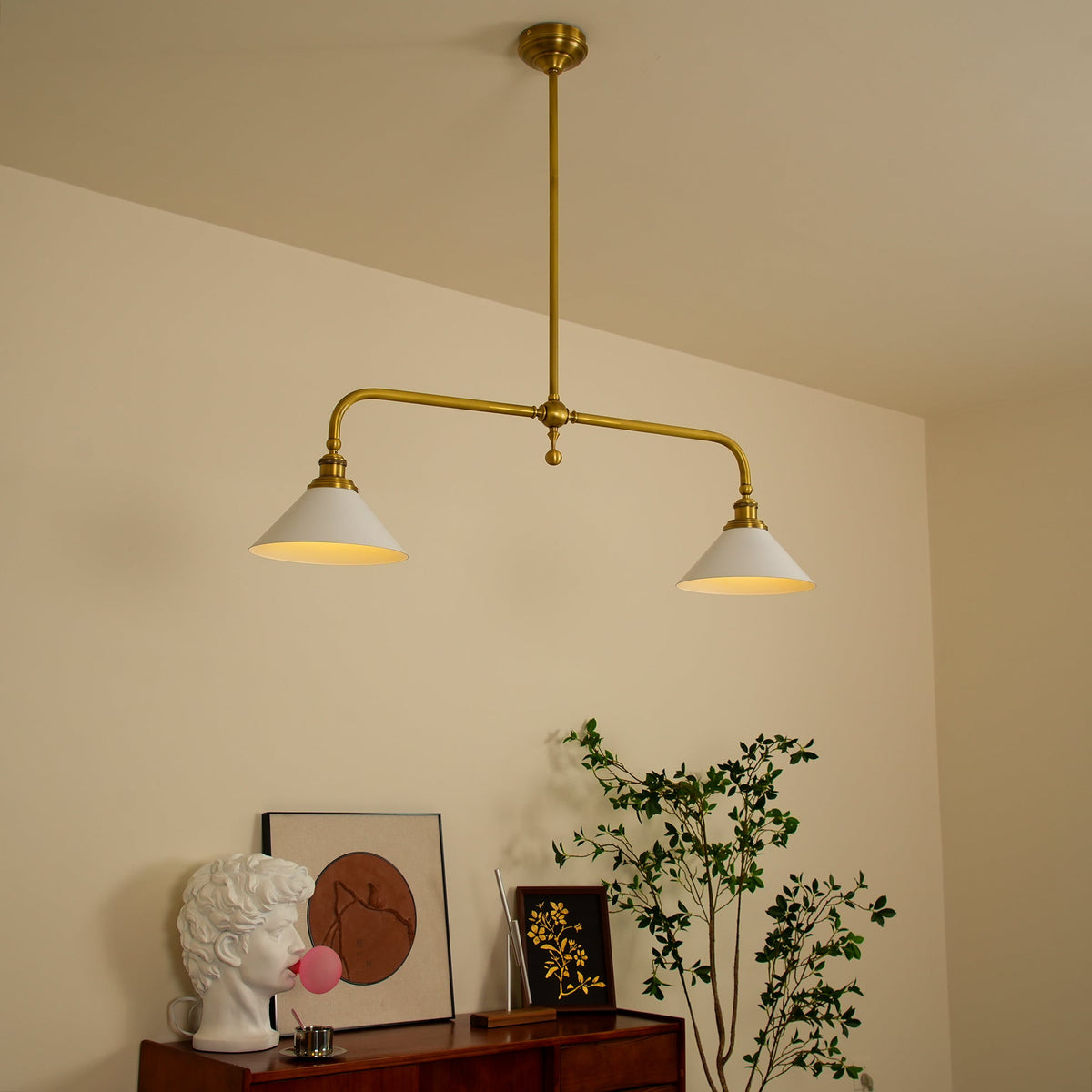 Veima Brass Linear Pendant Light