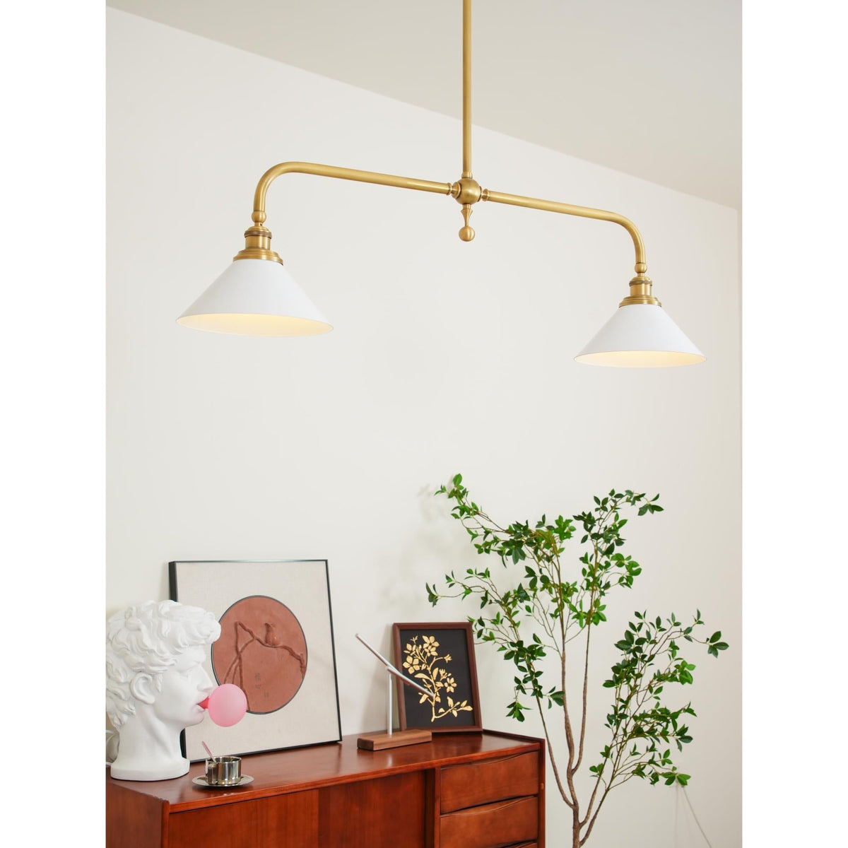 Veima Brass Linear Pendant Light