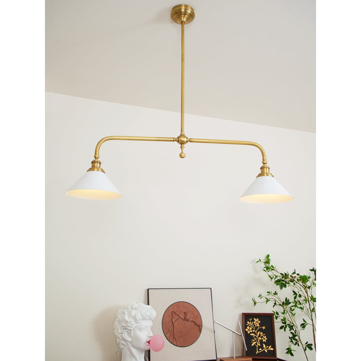 Veima Brass Linear Pendant Light