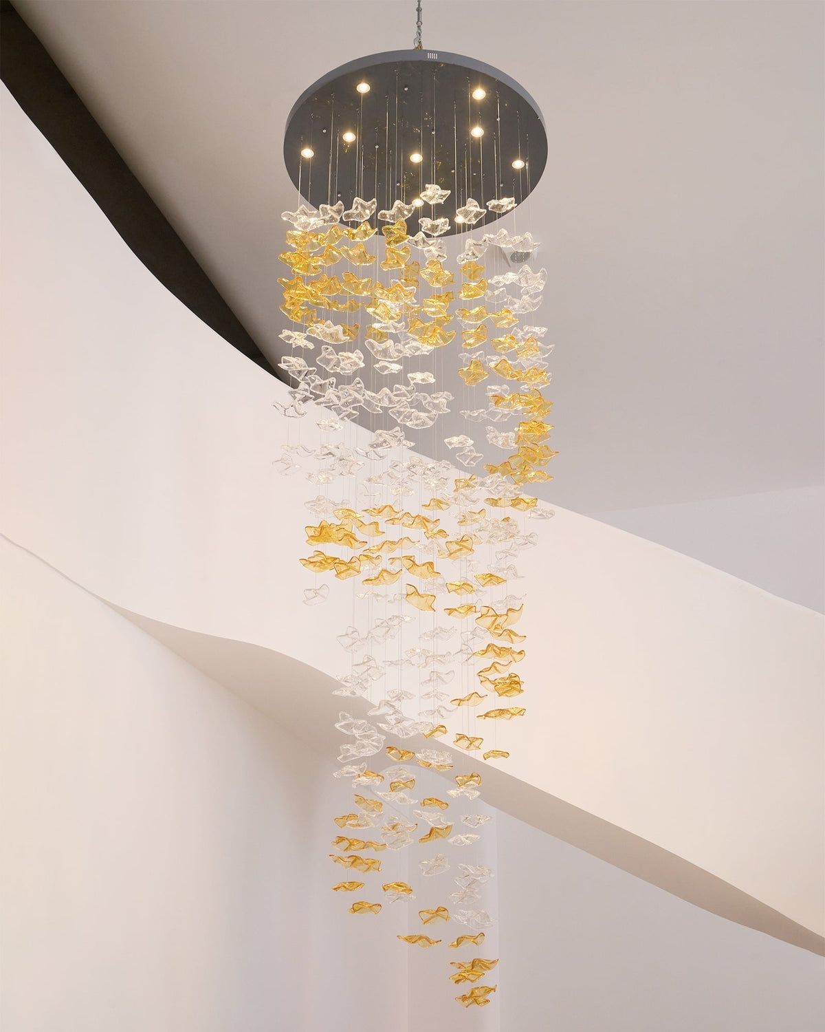 Nephele Crystal Leaf Chandelier