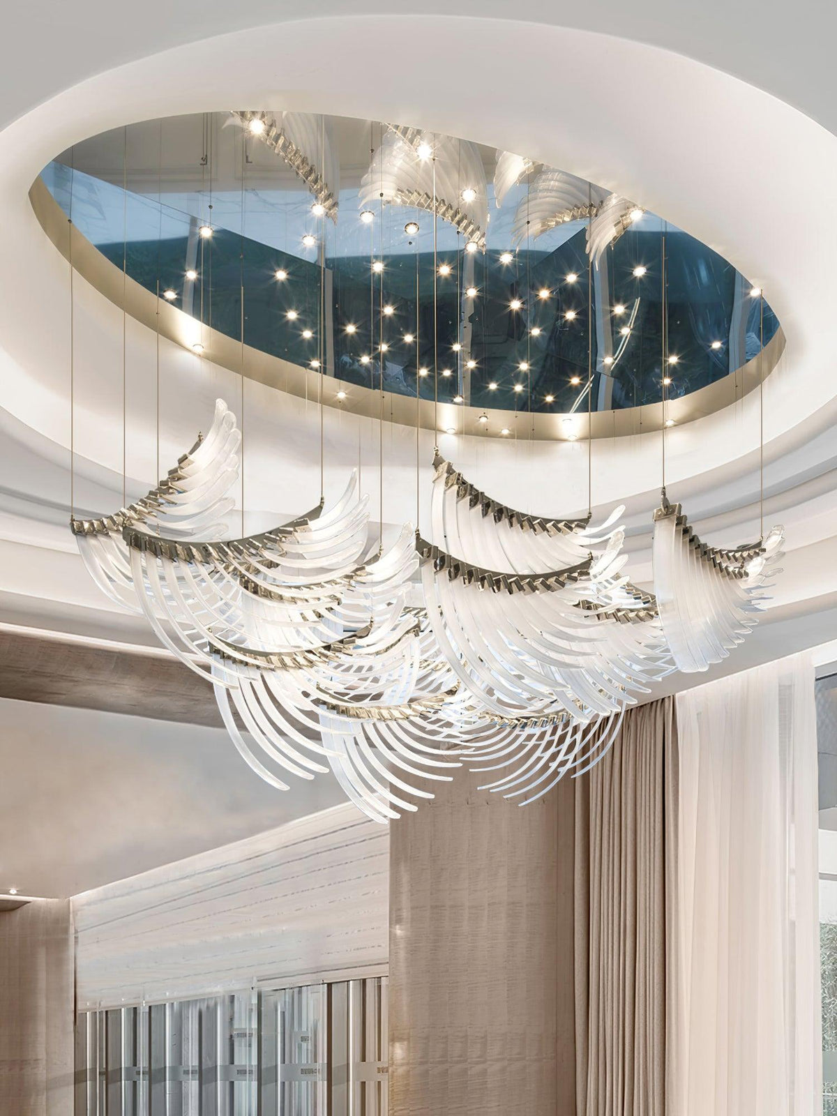 Tiered Postmodern Luxury Palmette Chandelier
