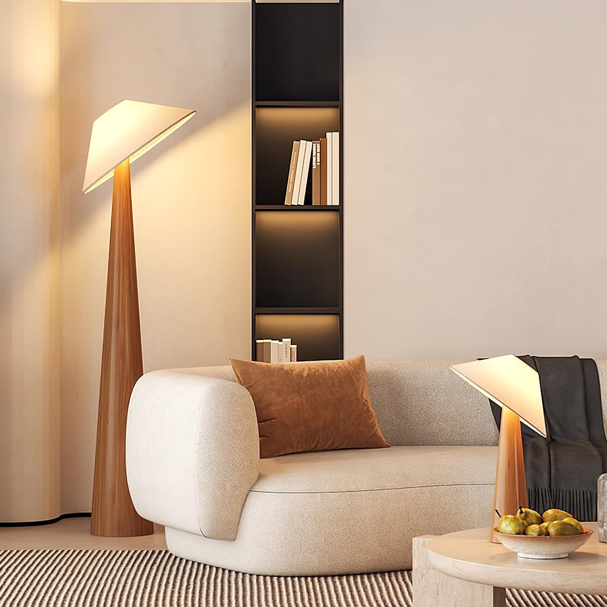 Vosile Sculptural Wood Table Lamp