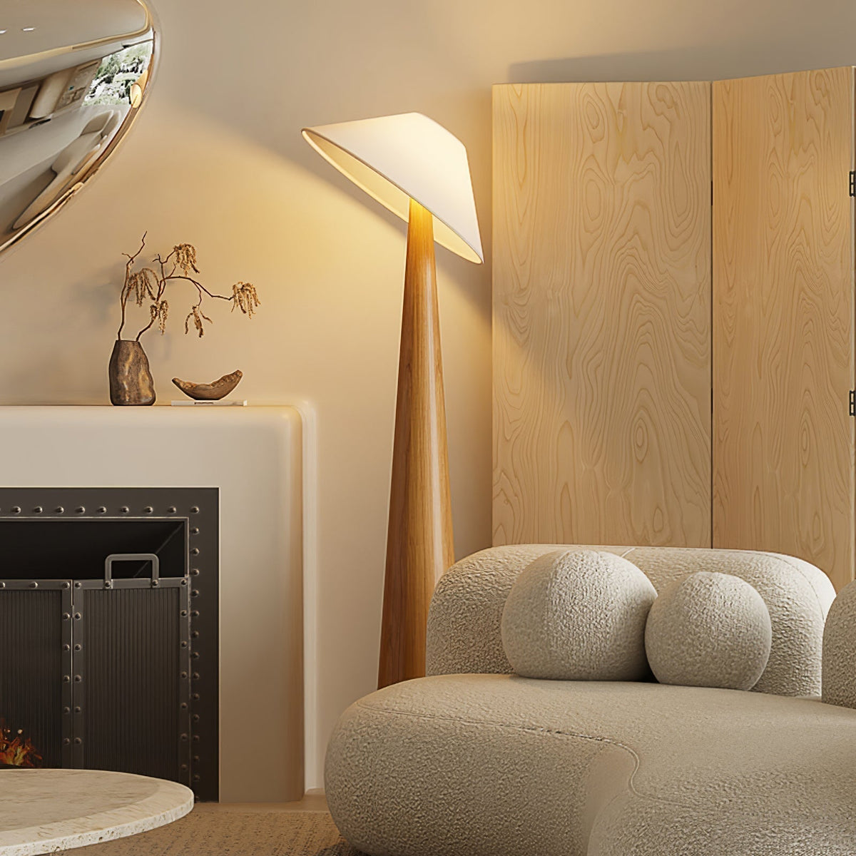 Apex Wooden Tapered Floor Lamp