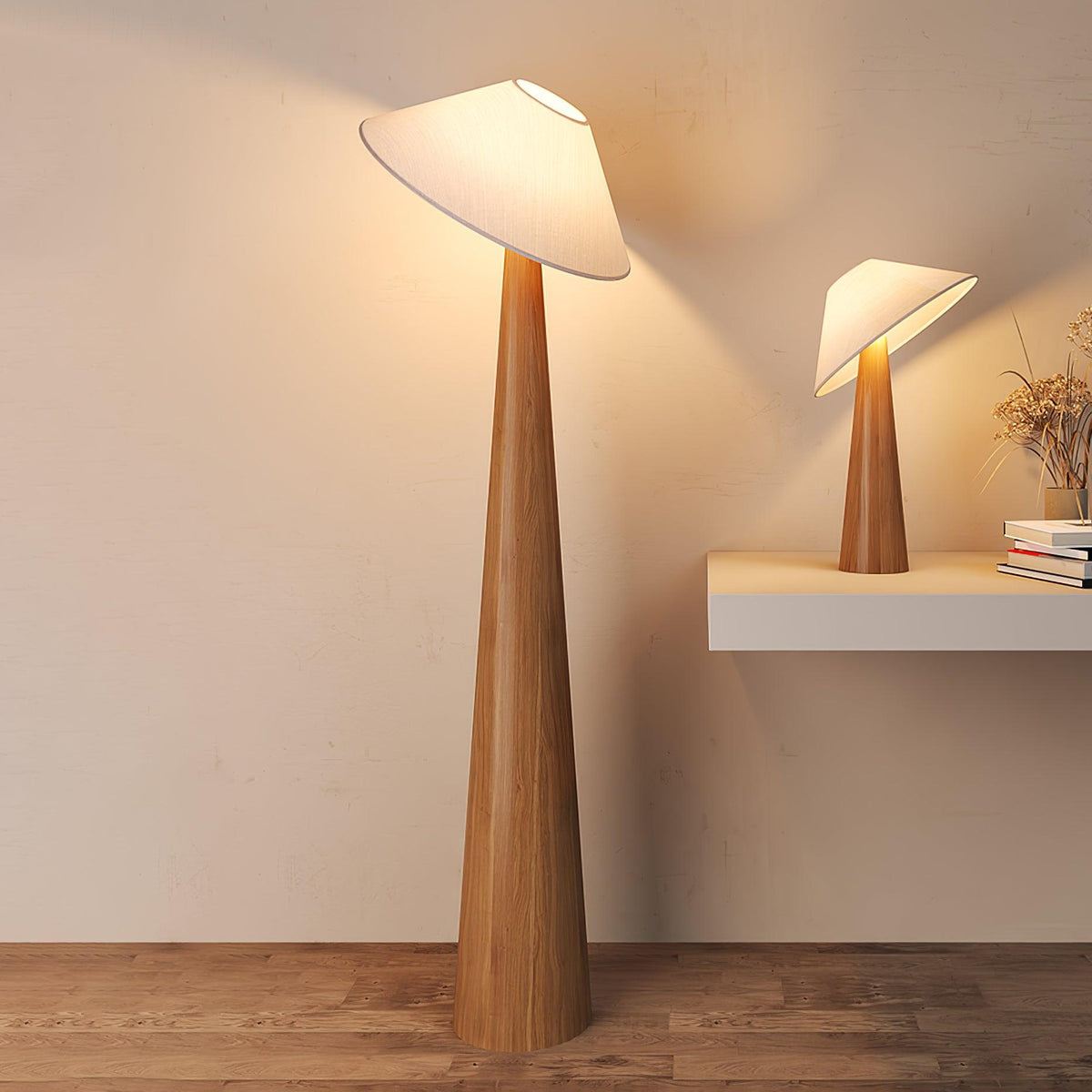 Vosile Sculptural Wood Table Lamp