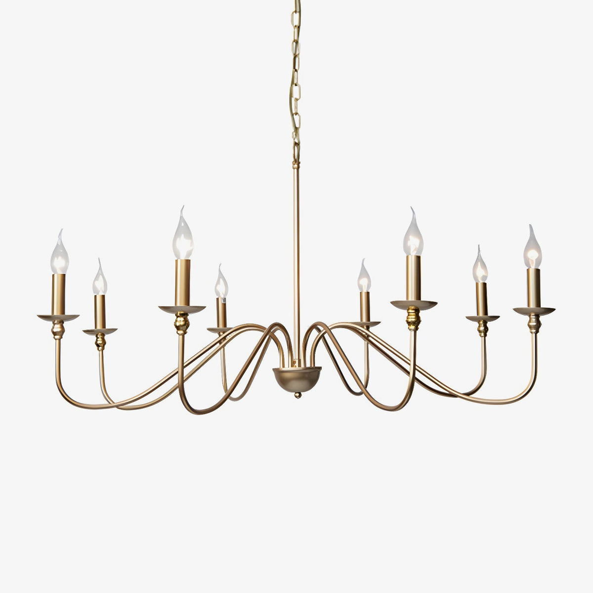 Orielissa Chandelier Gold Candle Curved Arms