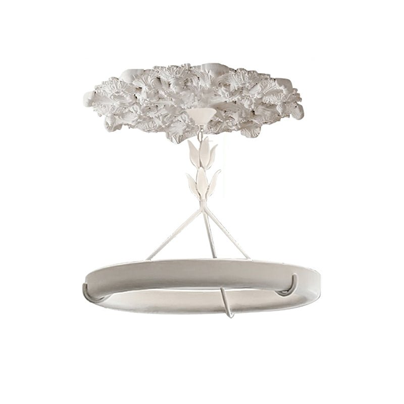Eixor Chandelier Plaster White Floral Shape Minimalist