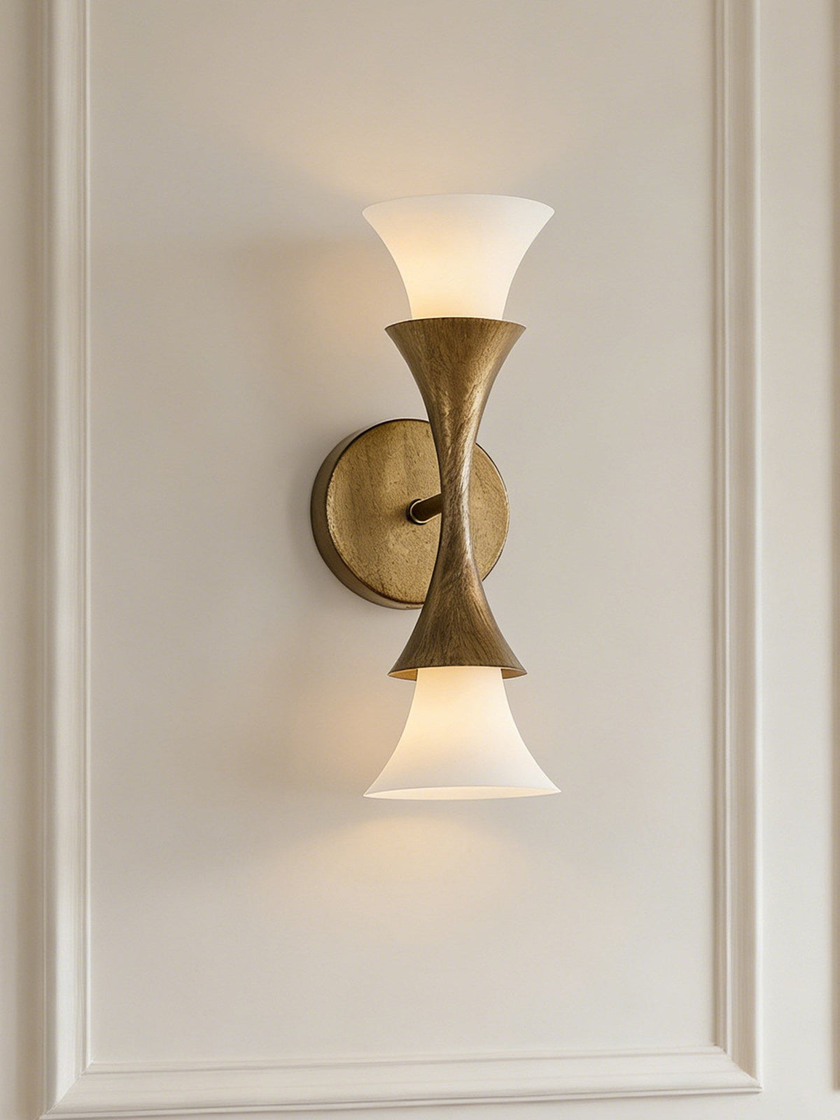 Solalette Brass Double Cone Wall Sconce