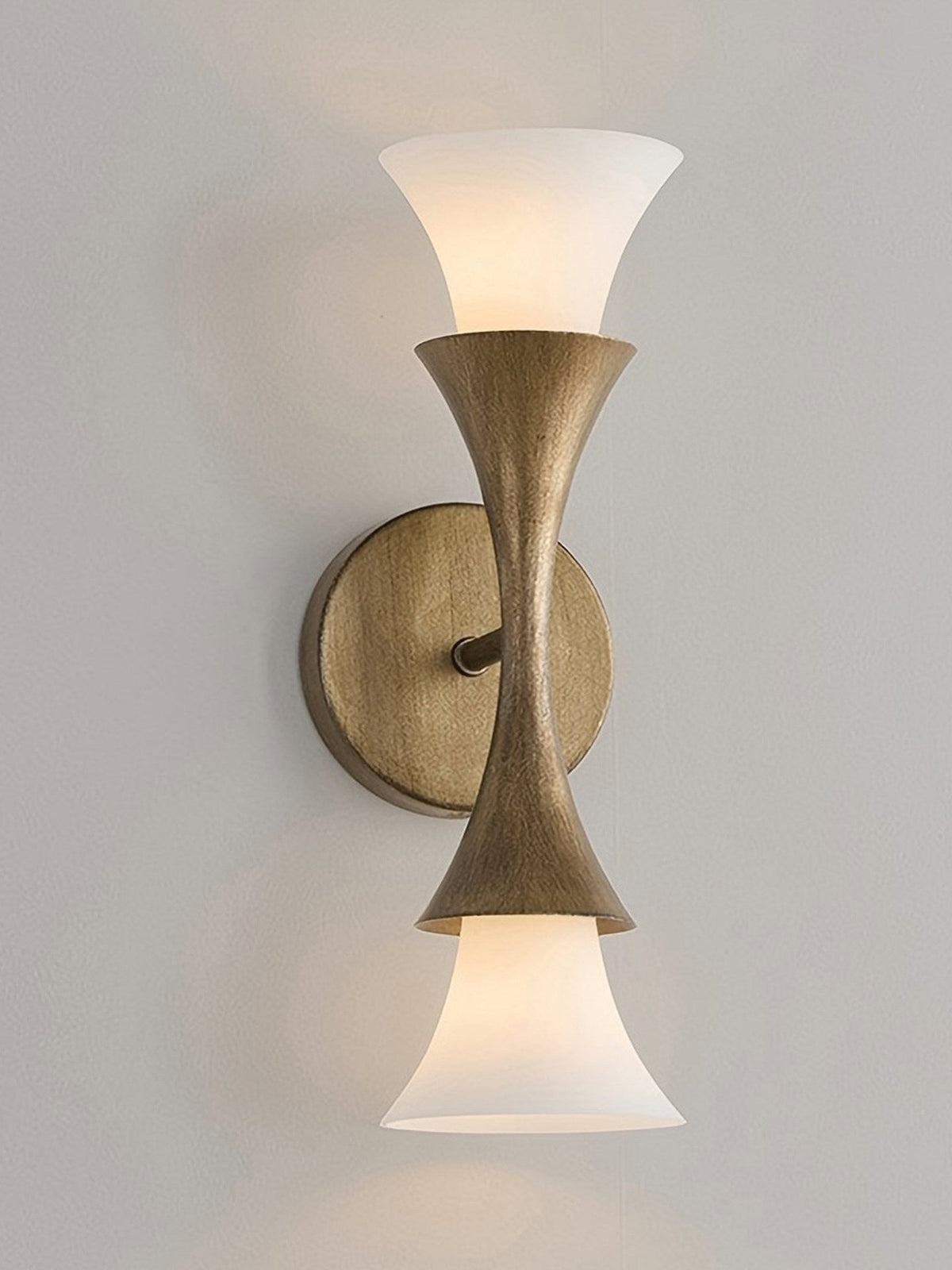 Solalette Brass Double Cone Wall Sconce