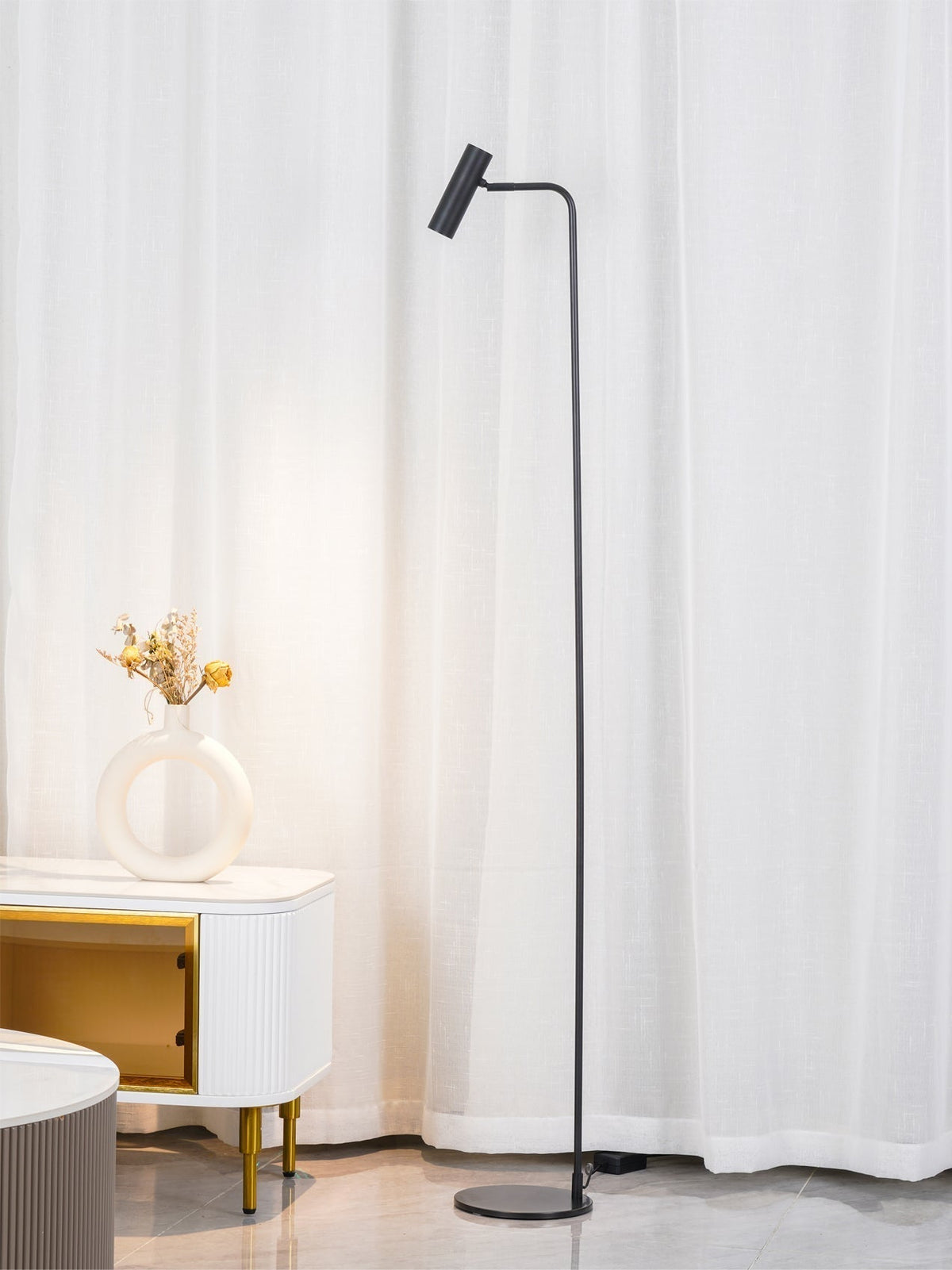 Nirixa Brass Industrial Floor Lamp