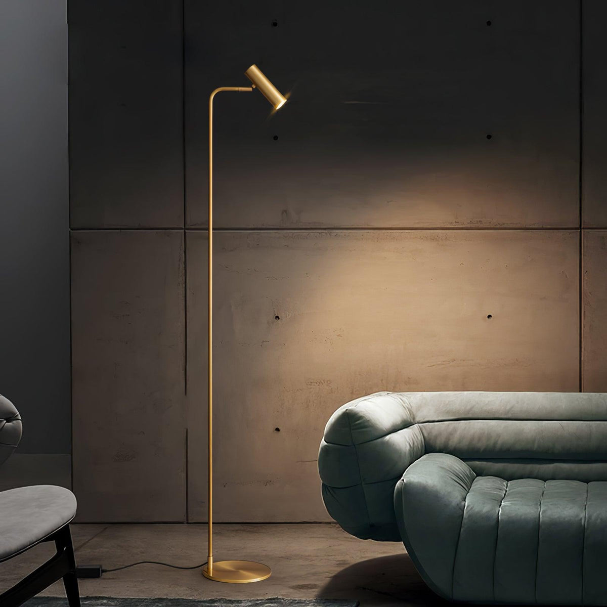 Nirixa Brass Industrial Floor Lamp