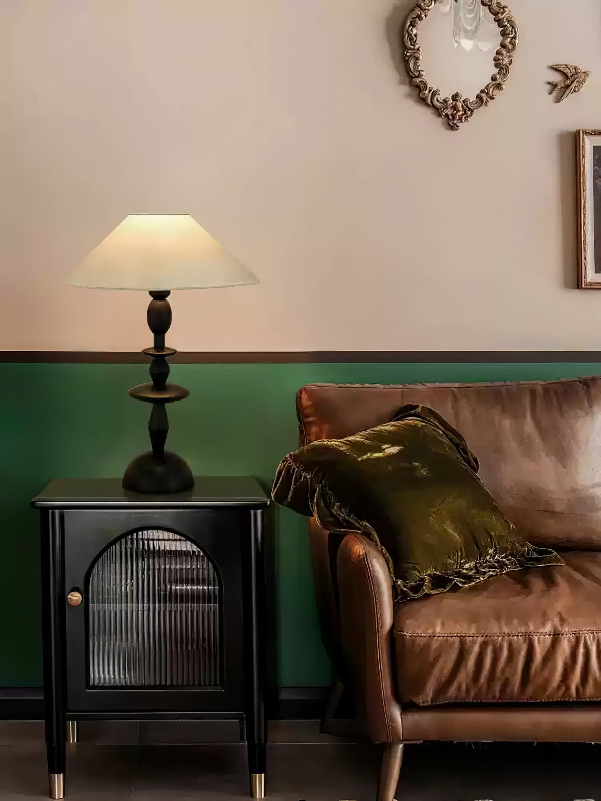 Halenir Wood Fabric Table Lamp