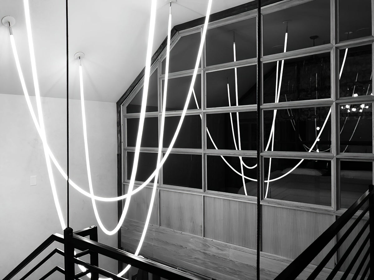 Fenris Pendant Lamp Flexible Curve Silicone Brass