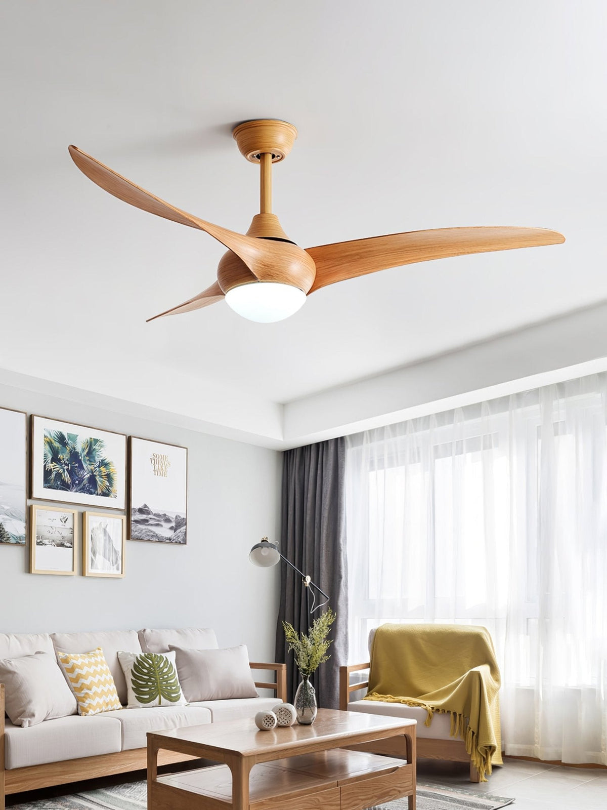 Selerena Natural Traditional Ceiling Fan Light