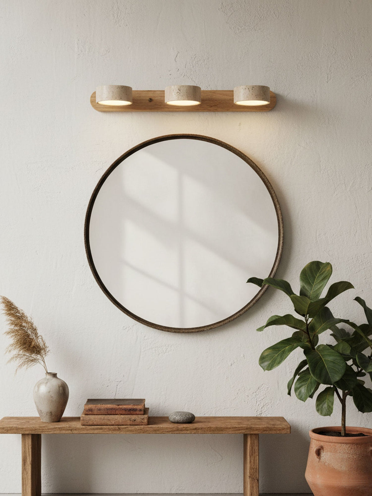 Hewen Travertine Duo Indoor Wall Light