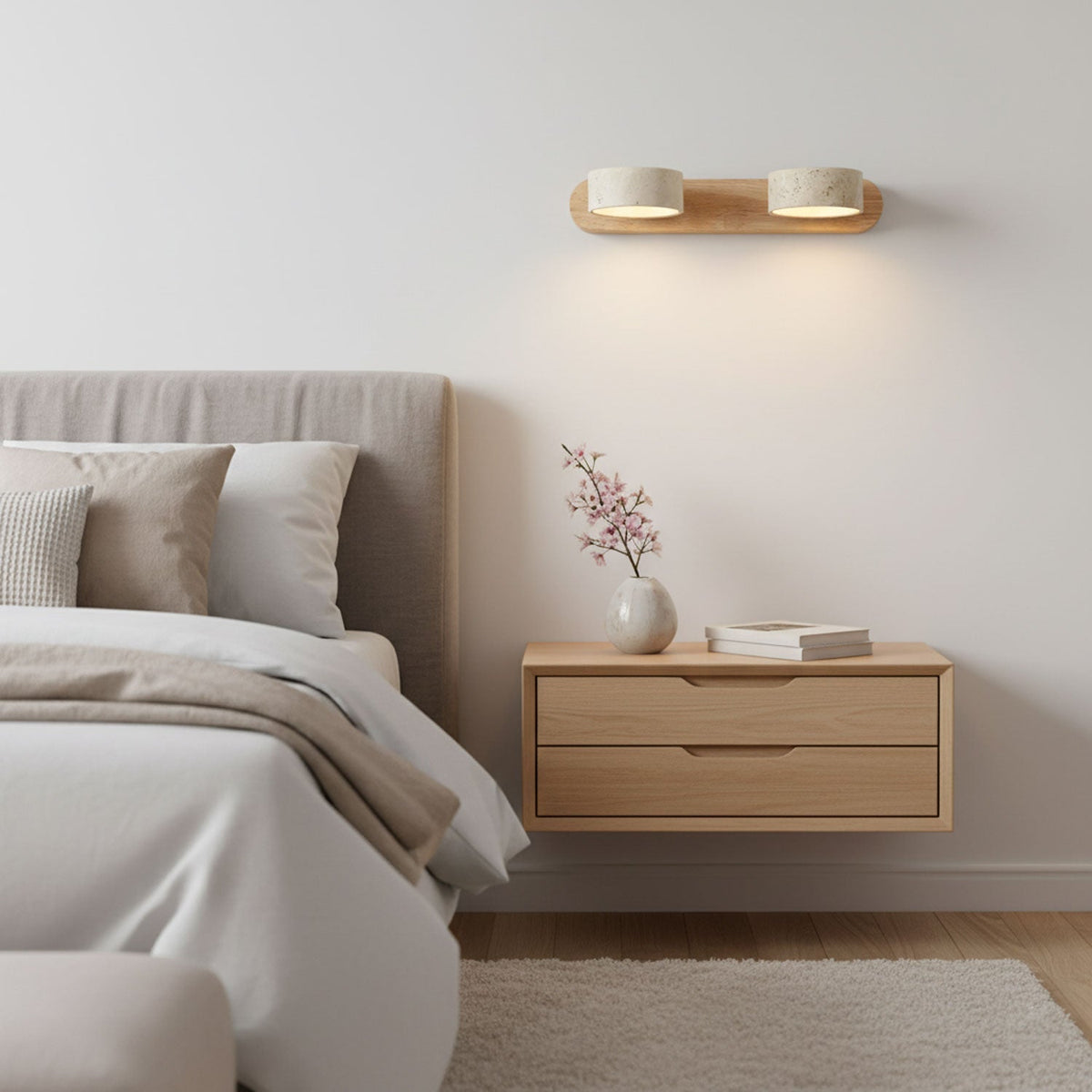 Hewen Travertine Duo Indoor Wall Light