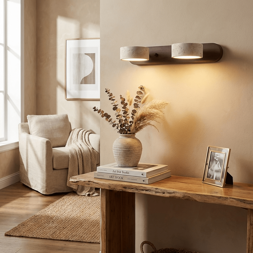 Hewen Travertine Duo Indoor Wall Light