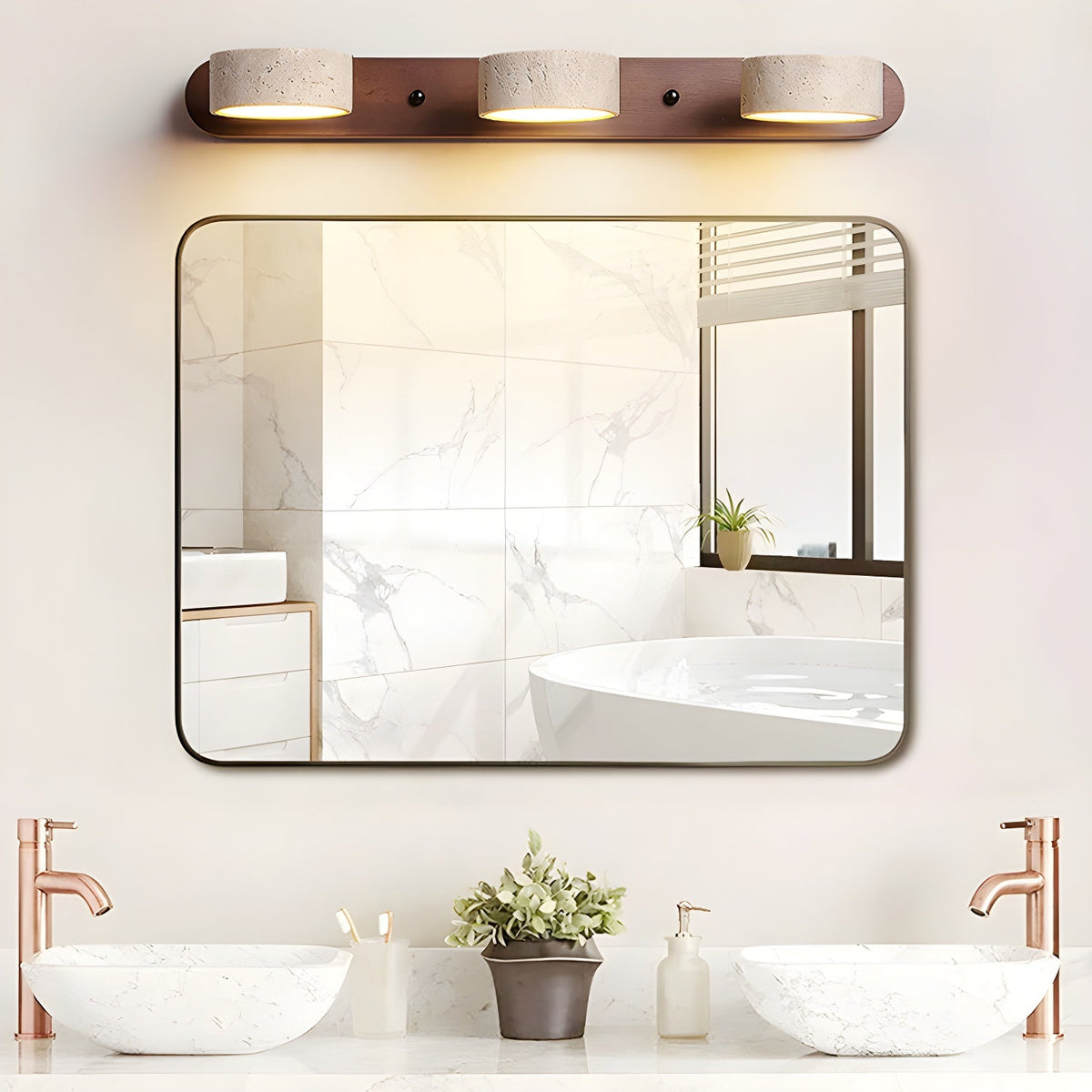 Voloreth Minimalist Travertine Wall Light