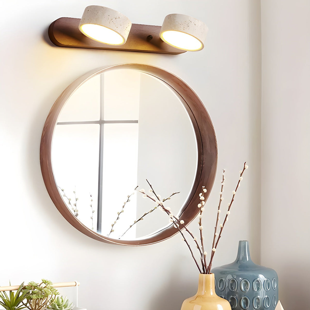 Hewen Travertine Duo Indoor Wall Light