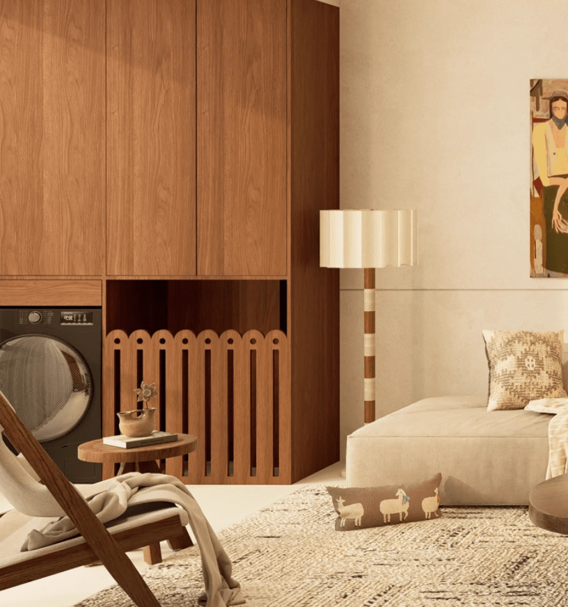 Vrys Travertine  Striped Floor Lamp