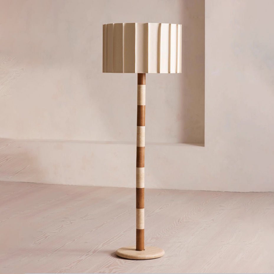 Vrys Travertine  Striped Floor Lamp