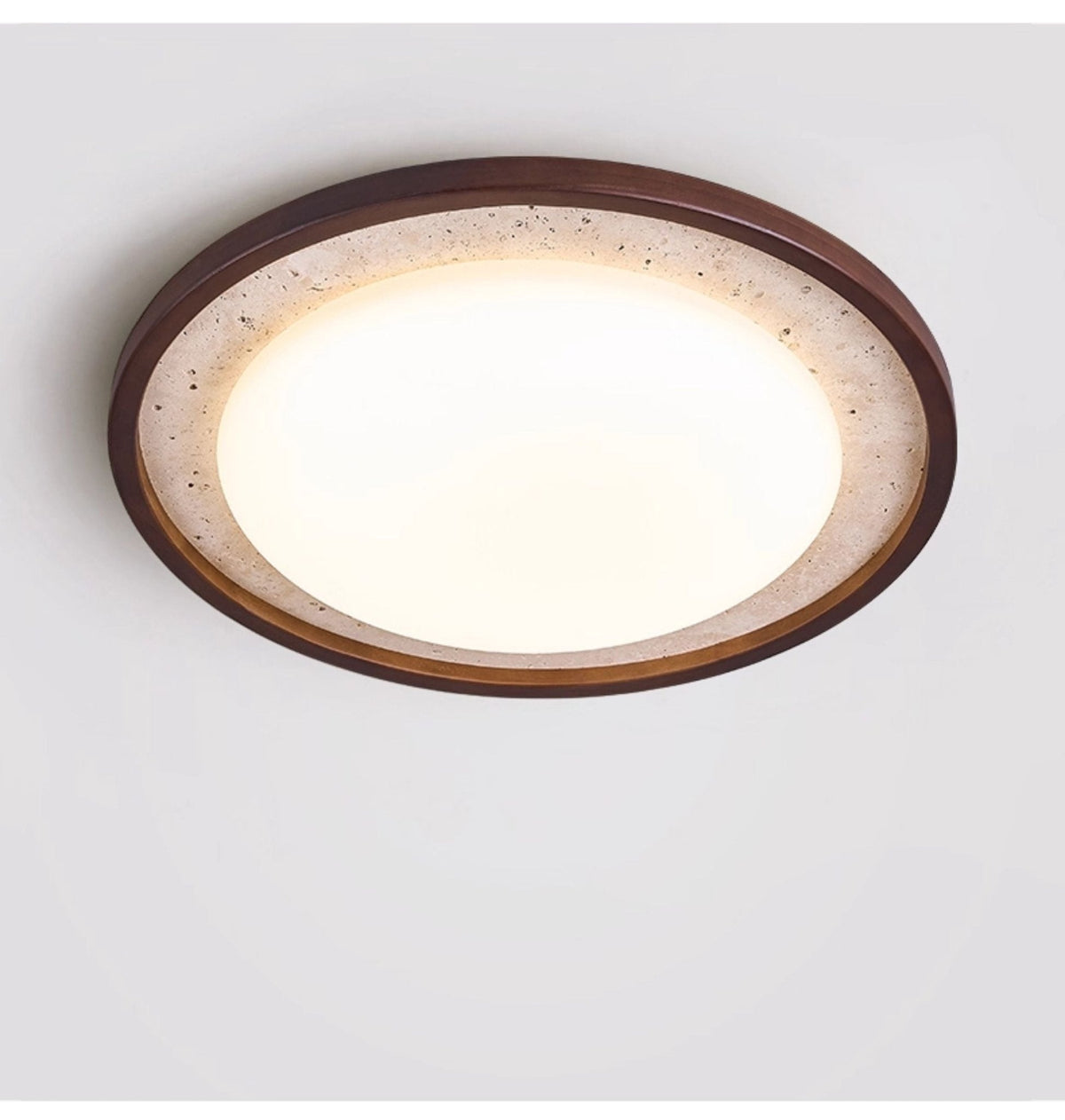 Bexm Round Yellow Travertine Ceiling Light