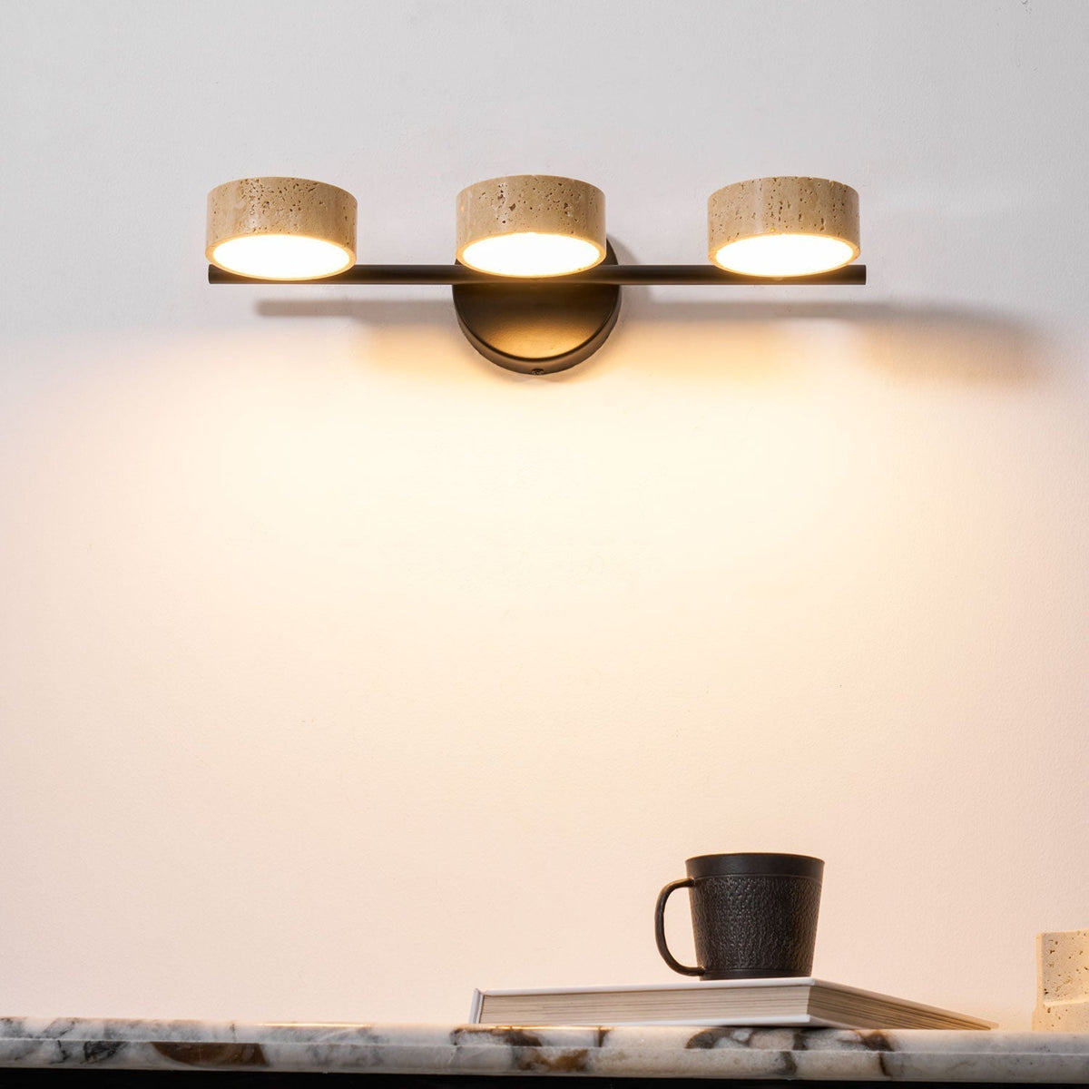 Ceshair Wall Light  Multi Head Travertine Vanity Light